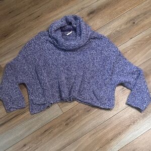 Free People Heathered Purple Cowl Neck Sweater
